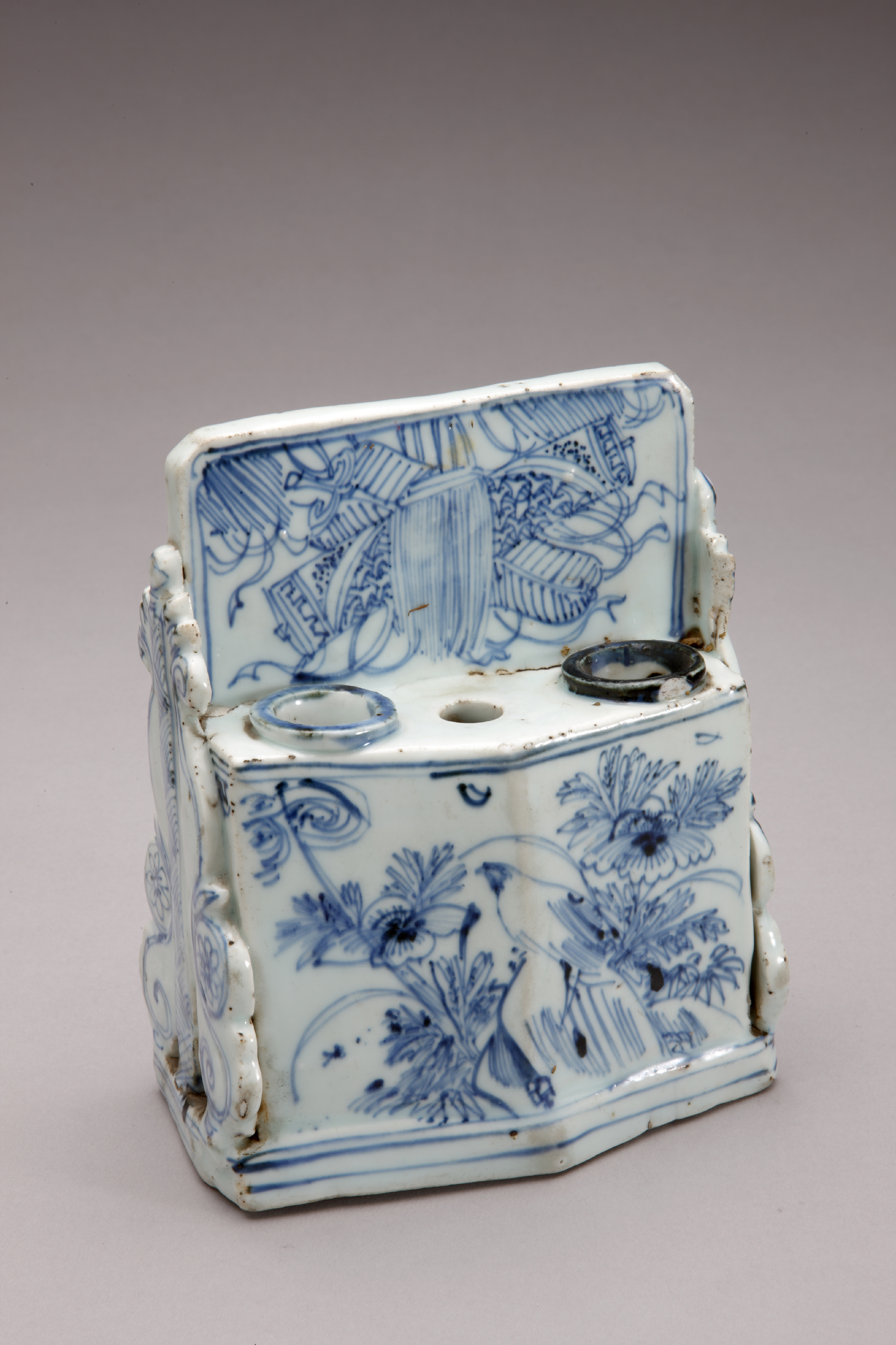 青花魁星像笔插