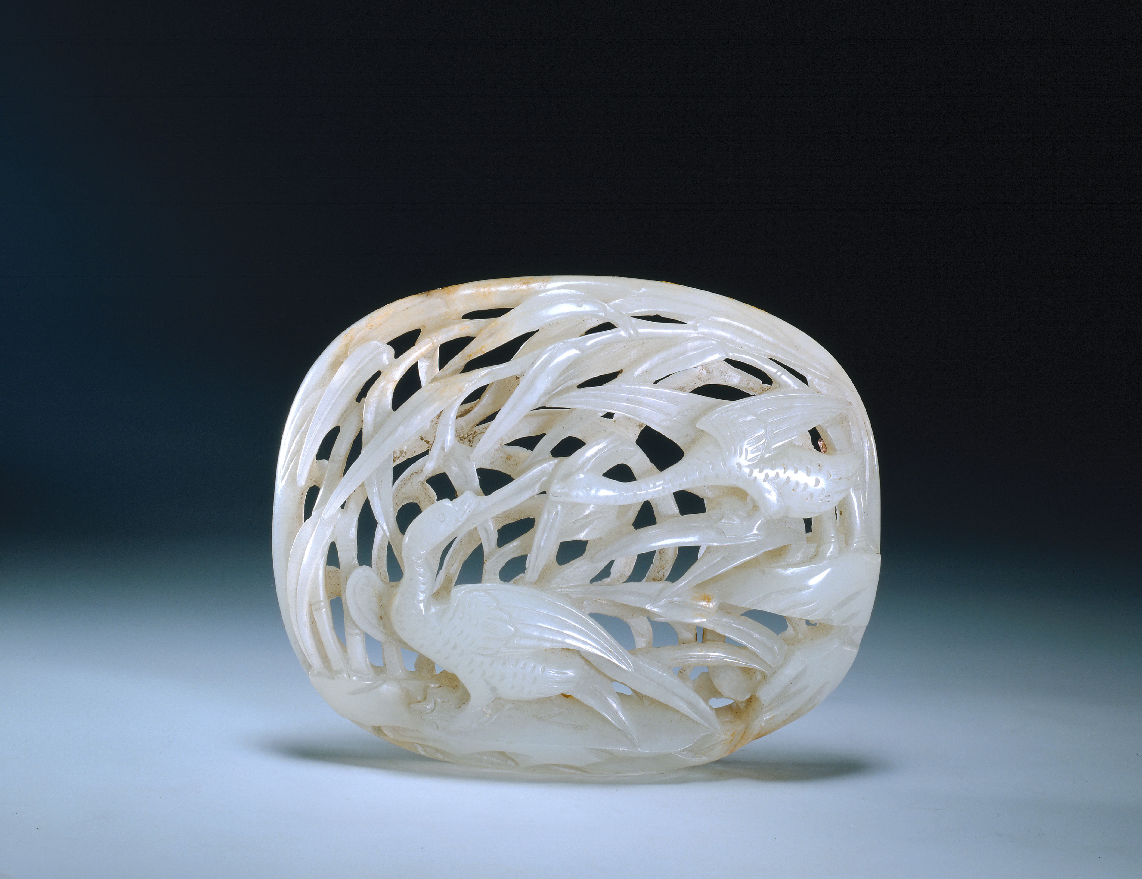 白玉透雕芦雁纹嵌件